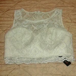 Sequin♡Hearts♡Crochet Metallic Crop Top